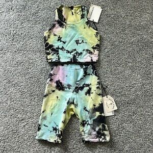 Electric & Rose tie dye workout set, never worn tags still on